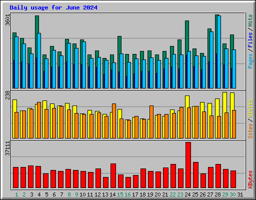 Daily usage for June 2024