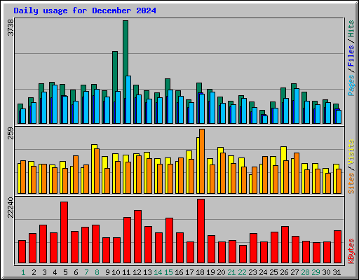 Daily usage for December 2024