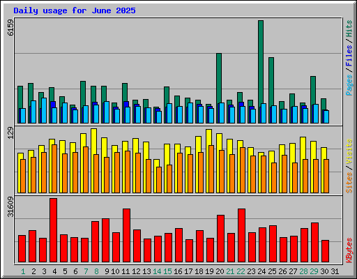 Daily usage for June 2025