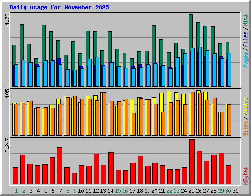 Daily usage for November 2025