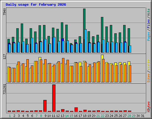 Daily usage for February 2026