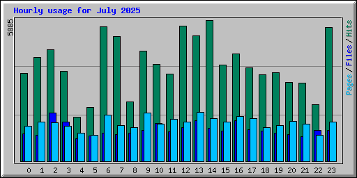 Hourly usage for July 2025